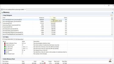 Interface of Java Mission Control (JMC)